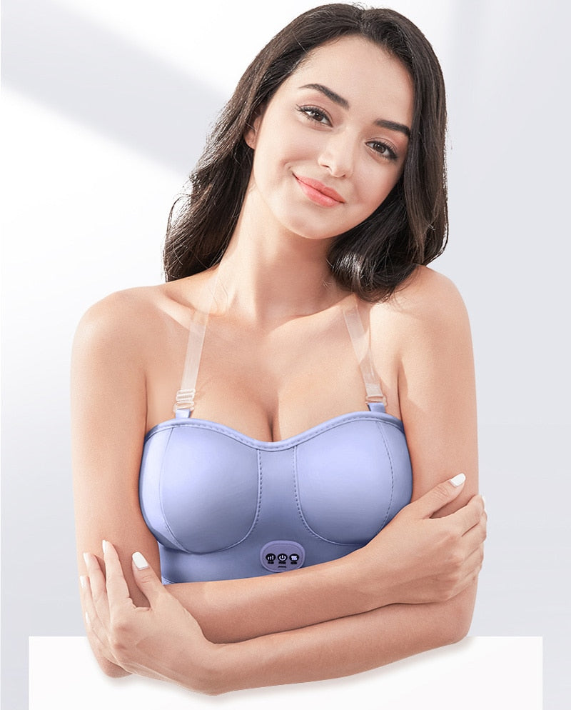 Charging Electric Breast Massage Bra Vibration Chest Massager Growth E