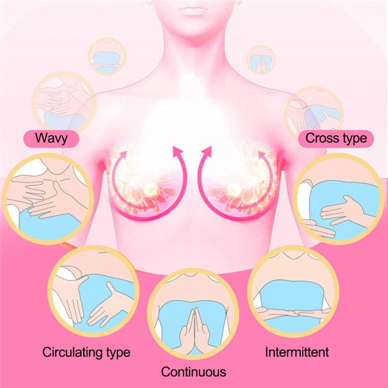 Charging Electric Breast Massage Bra Vibration Chest Massager Growth  Enlargement Enhancer Breast Heating Stimulator Machine Usb